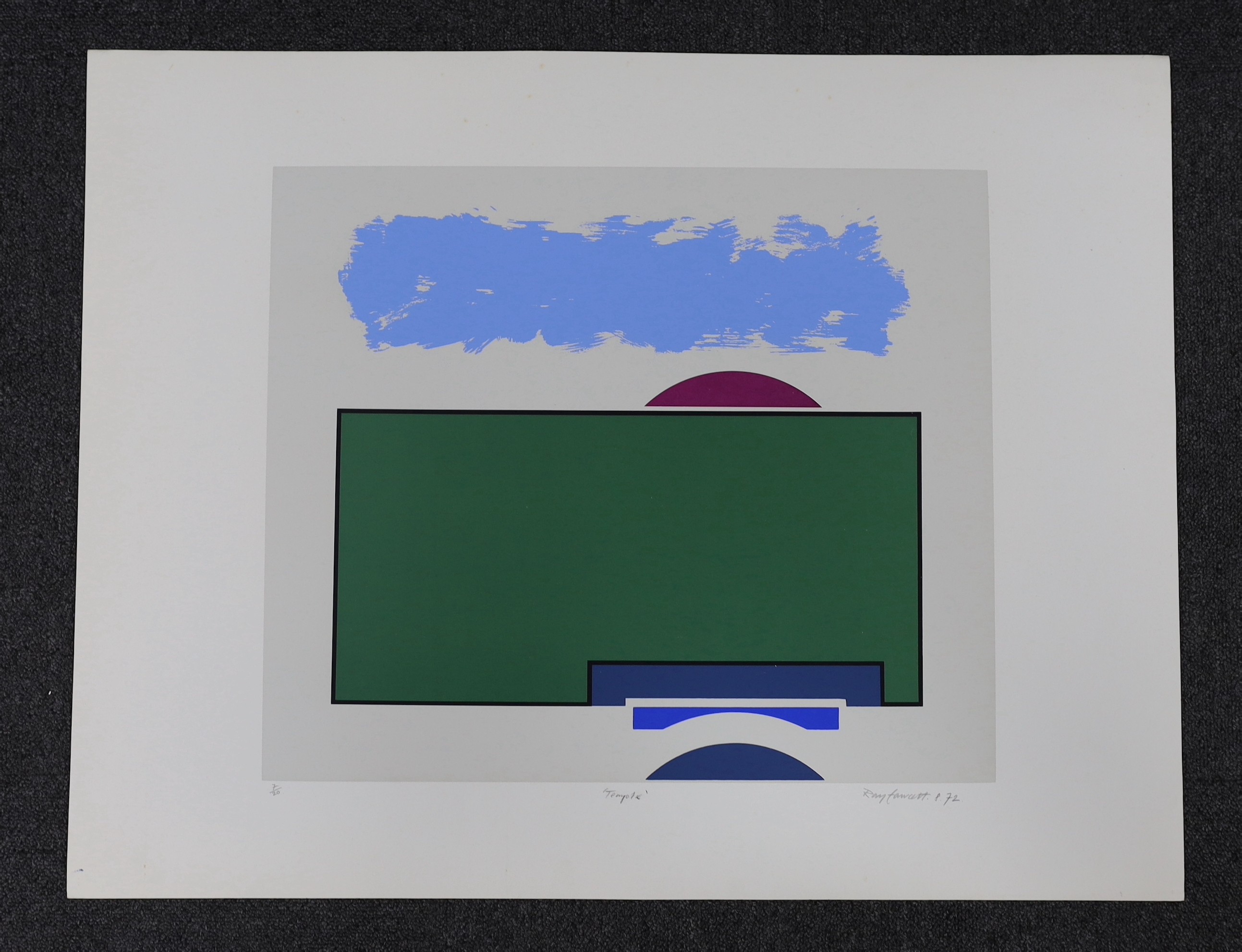 Raymond Fawcett (1934-1994), limited edition print, ‘Temple’, signed and dated 1972, 7/20, unframed